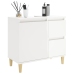 Armario de baño madera contrachapada blanco 65x33x60 cm