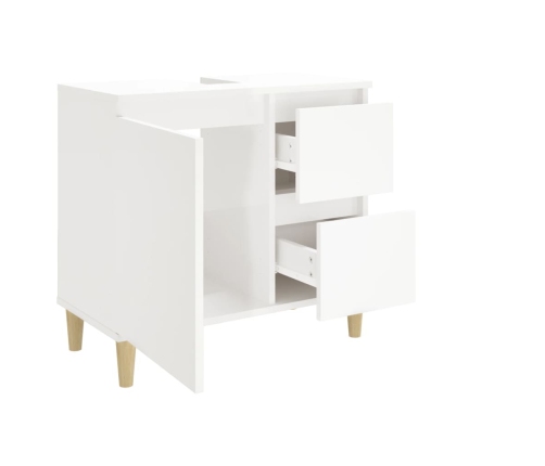 Armario de baño madera contrachapada blanco 65x33x60 cm