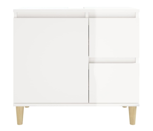 Armario de baño madera contrachapada blanco 65x33x60 cm