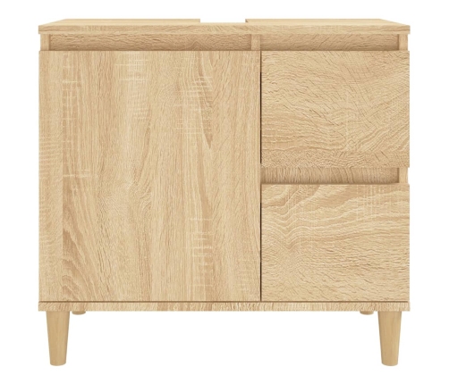 Armario de baño madera contrachapada roble Sonoma 65x33x60 cm