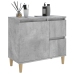 Armario de baño madera contrachapada gris hormigón 65x33x60 cm