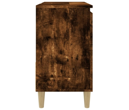 Armario de baño madera contrachapada roble ahumado 65x33x60 cm