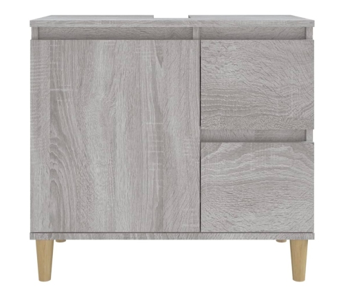 Armario de baño madera contrachapada gris Sonoma 65x33x60 cm