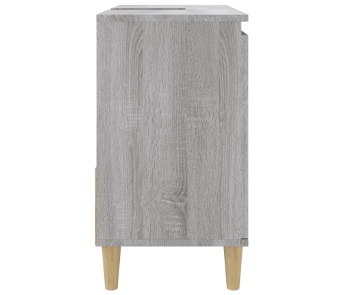 Armario de baño madera contrachapada gris Sonoma 65x33x60 cm