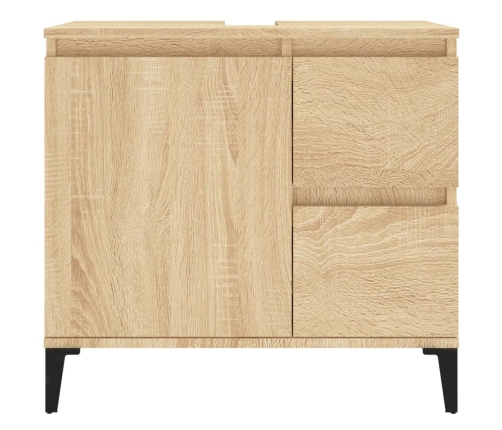 Armario de baño madera contrachapada roble Sonoma 65x33x60 cm