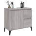 Armario de baño madera contrachapada gris Sonoma 65x33x60 cm