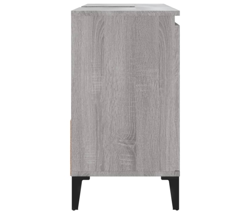 Armario de baño madera contrachapada gris Sonoma 65x33x60 cm