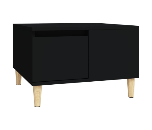 Mesa de centro madera contrachapada negro 55x55x36,5 cm