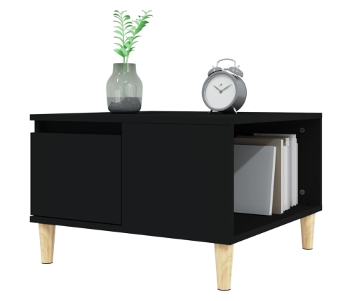 Mesa de centro madera contrachapada negro 55x55x36,5 cm