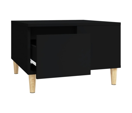 Mesa de centro madera contrachapada negro 55x55x36,5 cm