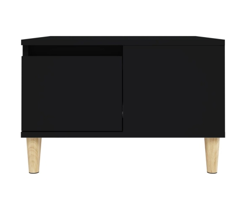 Mesa de centro madera contrachapada negro 55x55x36,5 cm