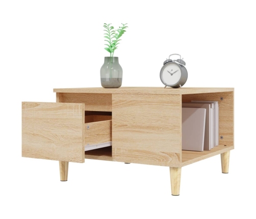 Mesa de centro madera contrachapada roble Sonoma 55x55x36,5 cm