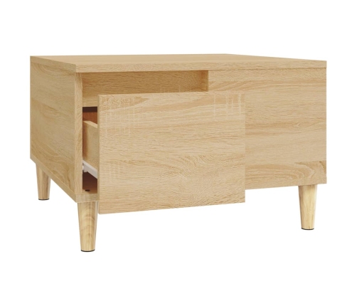 Mesa de centro madera contrachapada roble Sonoma 55x55x36,5 cm