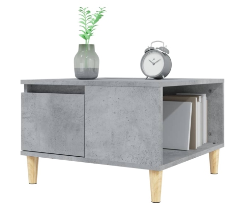 Mesa de centro madera contrachapada gris hormigón 55x55x36,5 cm