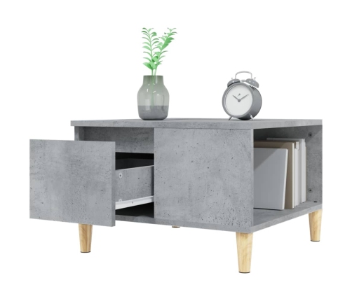 Mesa de centro madera contrachapada gris hormigón 55x55x36,5 cm