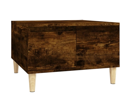 vidaXL Mesa de centro madera contrachapada roble ahumado 55x55x36,5 cm