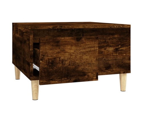 vidaXL Mesa de centro madera contrachapada roble ahumado 55x55x36,5 cm