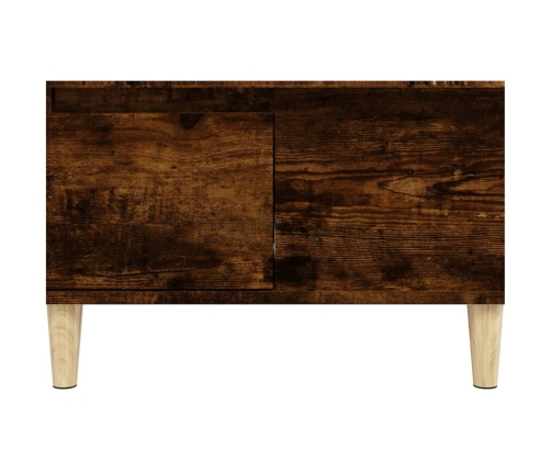 vidaXL Mesa de centro madera contrachapada roble ahumado 55x55x36,5 cm