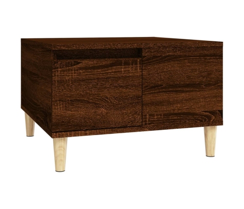 Mesa de centro madera contrachapada roble marrón 55x55x36,5 cm