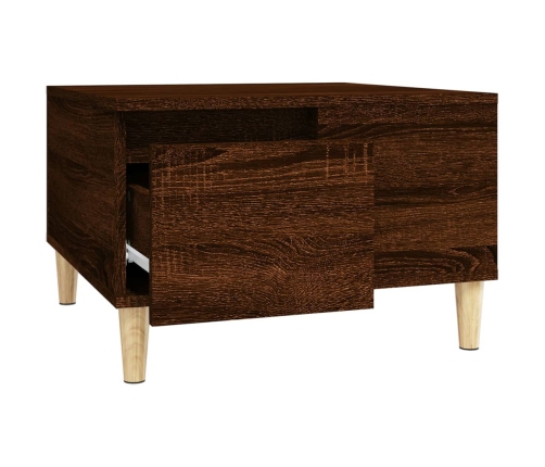 Mesa de centro madera contrachapada roble marrón 55x55x36,5 cm