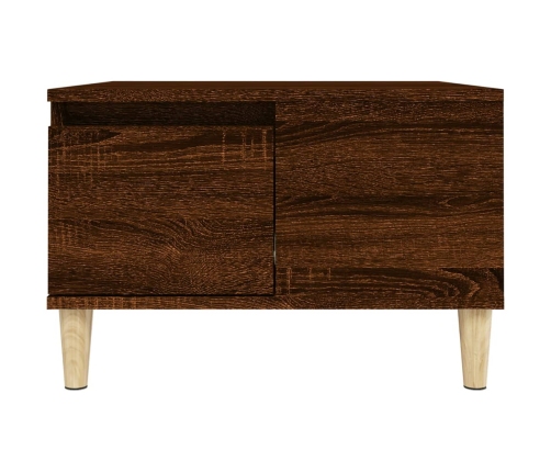 Mesa de centro madera contrachapada roble marrón 55x55x36,5 cm