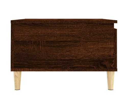 Mesa de centro madera contrachapada roble marrón 55x55x36,5 cm