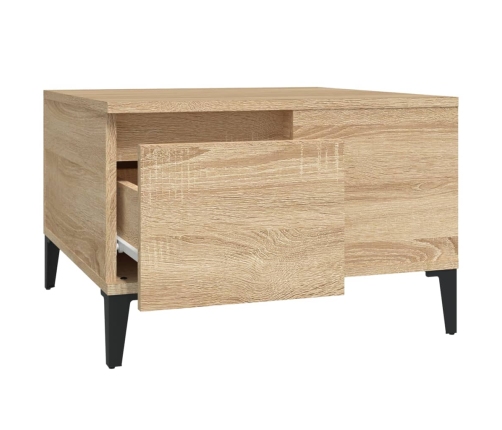 Mesa de centro madera contrachapada roble Sonoma 55x55x36,5 cm