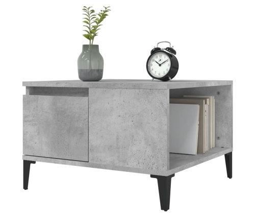 Mesa de centro madera contrachapada gris hormigón 55x55x36,5 cm