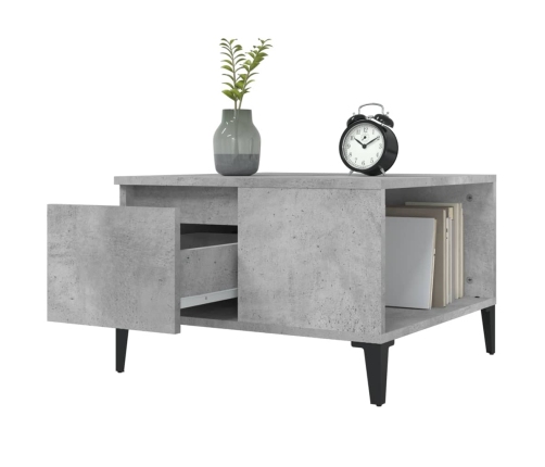 Mesa de centro madera contrachapada gris hormigón 55x55x36,5 cm