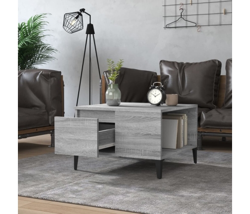 Mesa de centro madera contrachapada gris Sonoma 55x55x36,5 cm