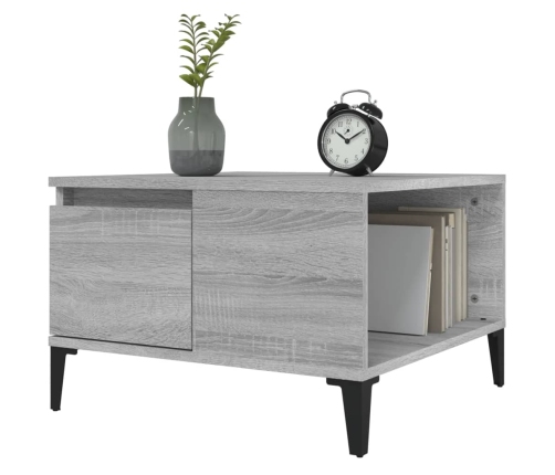 Mesa de centro madera contrachapada gris Sonoma 55x55x36,5 cm