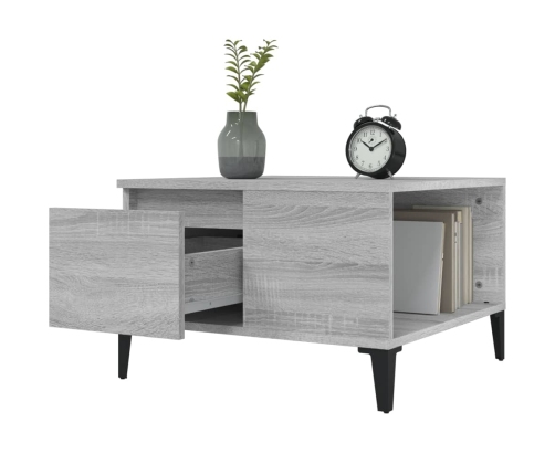 Mesa de centro madera contrachapada gris Sonoma 55x55x36,5 cm