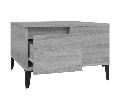 Mesa de centro madera contrachapada gris Sonoma 55x55x36,5 cm