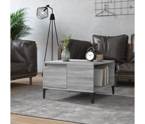 Mesa de centro madera contrachapada gris Sonoma 55x55x36,5 cm