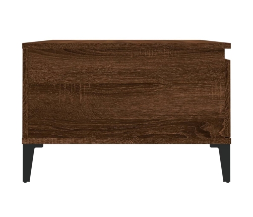 Mesa de centro madera contrachapada roble marrón 55x55x36,5 cm