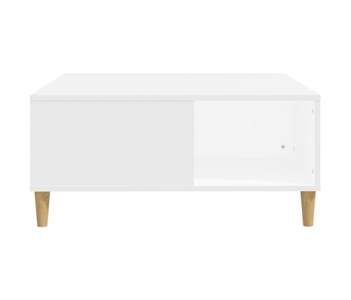 Mesa de centro madera contrachapada blanco 80x80x36,5 cm