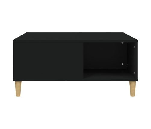 Mesa de centro madera contrachapada negro 80x80x36,5 cm