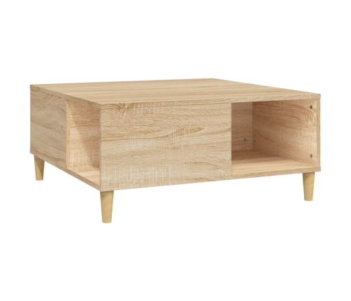 Mesa de centro madera contrachapada roble Sonoma 80x80x36,5 cm