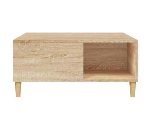 Mesa de centro madera contrachapada roble Sonoma 80x80x36,5 cm