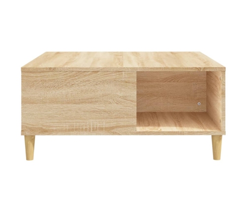 Mesa de centro madera contrachapada roble Sonoma 80x80x36,5 cm