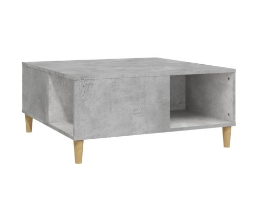 Mesa de centro madera contrachapada gris hormigón 80x80x36,5 cm