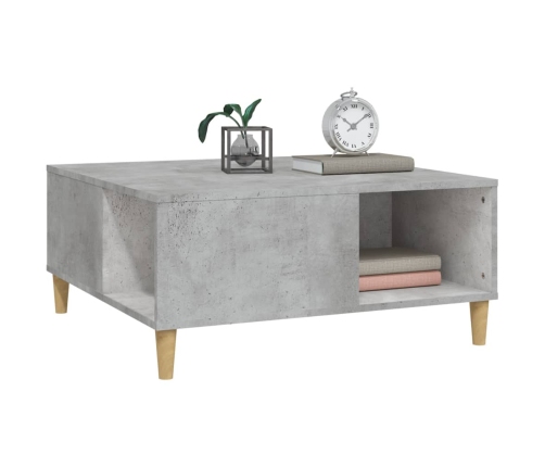 Mesa de centro madera contrachapada gris hormigón 80x80x36,5 cm