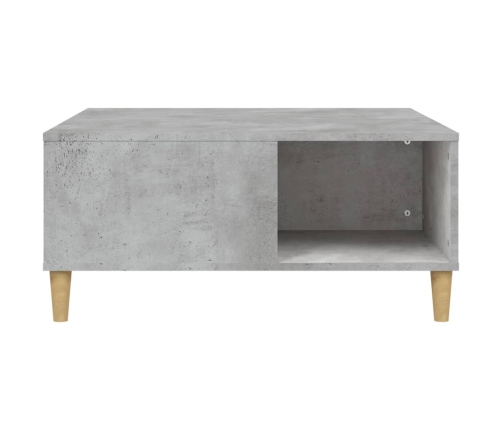 Mesa de centro madera contrachapada gris hormigón 80x80x36,5 cm