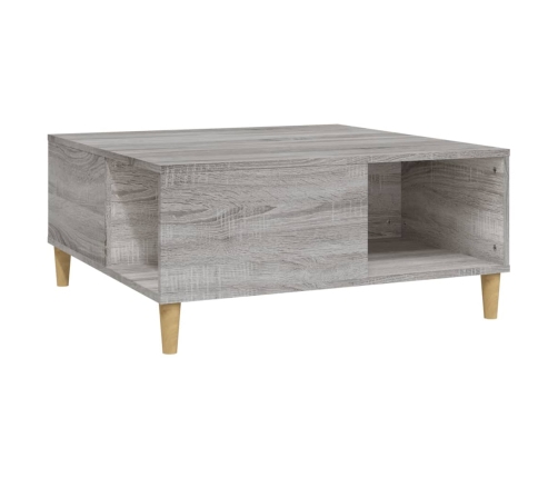 Mesa de centro madera contrachapada gris Sonoma 80x80x36,5 cm