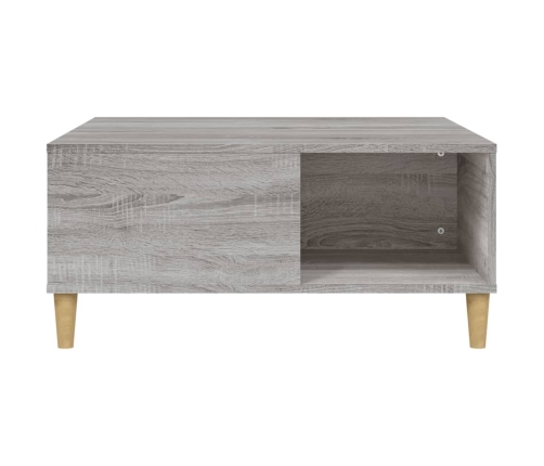 Mesa de centro madera contrachapada gris Sonoma 80x80x36,5 cm