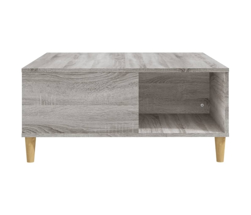 Mesa de centro madera contrachapada gris Sonoma 80x80x36,5 cm