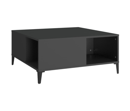 Mesa de centro madera contrachapada negro 80x80x36,5 cm