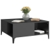 Mesa de centro madera contrachapada negro 80x80x36,5 cm