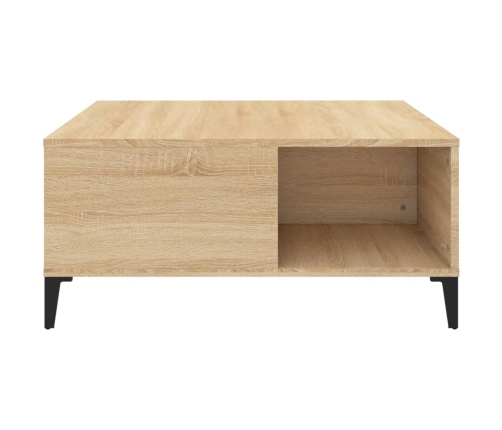 Mesa de centro madera contrachapada roble Sonoma 80x80x36,5 cm