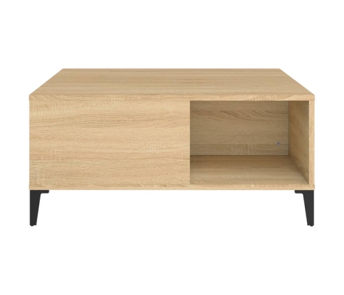 Mesa de centro madera contrachapada roble Sonoma 80x80x36,5 cm